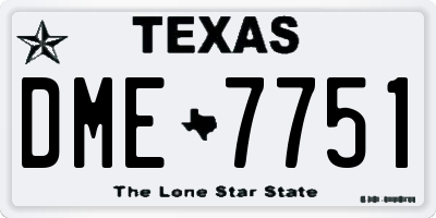 TX license plate DME7751
