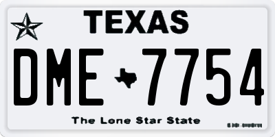 TX license plate DME7754