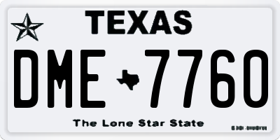 TX license plate DME7760