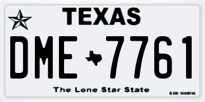 TX license plate DME7761