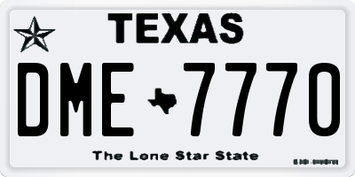 TX license plate DME7770
