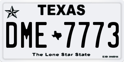TX license plate DME7773
