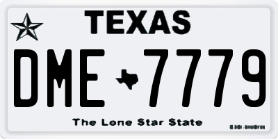 TX license plate DME7779