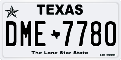 TX license plate DME7780