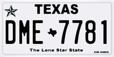 TX license plate DME7781