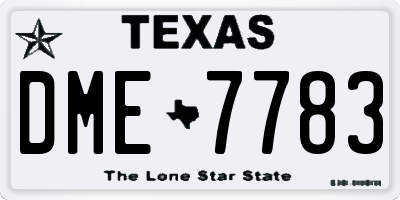 TX license plate DME7783