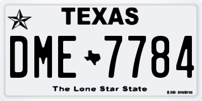 TX license plate DME7784