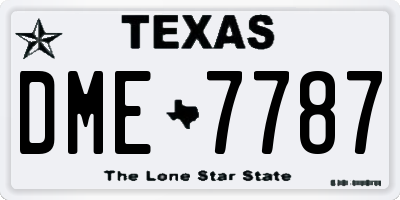 TX license plate DME7787