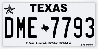TX license plate DME7793