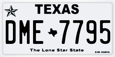 TX license plate DME7795