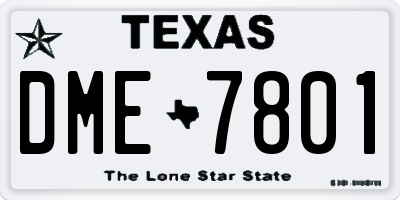 TX license plate DME7801