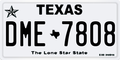 TX license plate DME7808