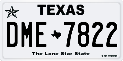 TX license plate DME7822