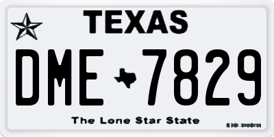 TX license plate DME7829