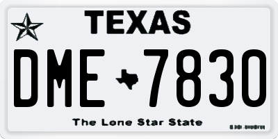 TX license plate DME7830