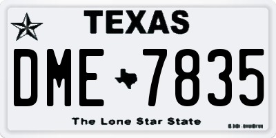 TX license plate DME7835