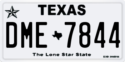 TX license plate DME7844