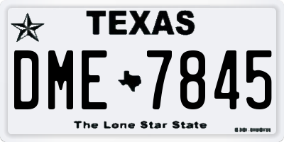 TX license plate DME7845