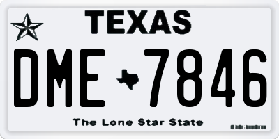 TX license plate DME7846