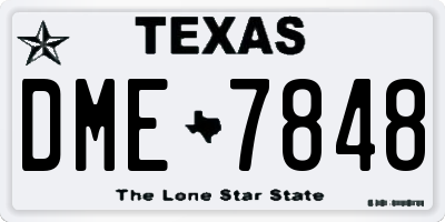 TX license plate DME7848