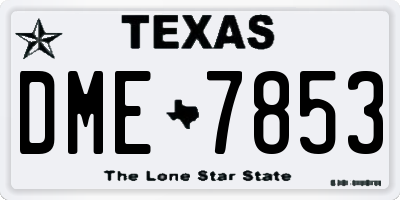TX license plate DME7853
