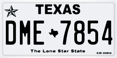 TX license plate DME7854