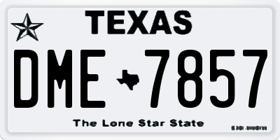 TX license plate DME7857