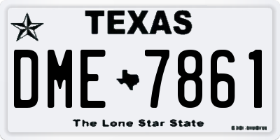TX license plate DME7861