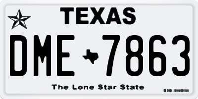 TX license plate DME7863