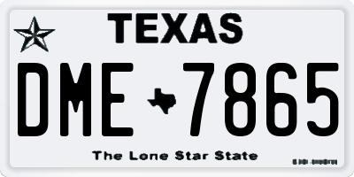 TX license plate DME7865