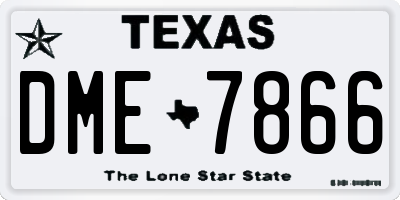 TX license plate DME7866