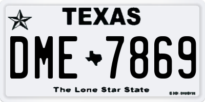TX license plate DME7869