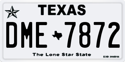 TX license plate DME7872