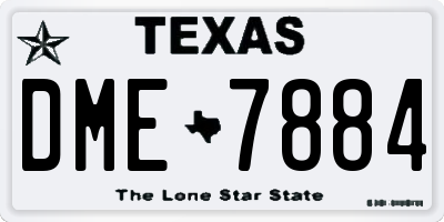 TX license plate DME7884