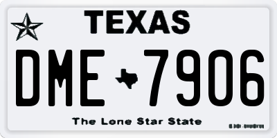 TX license plate DME7906
