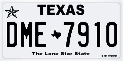 TX license plate DME7910