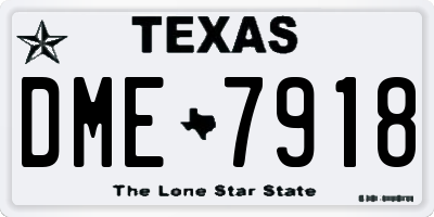 TX license plate DME7918