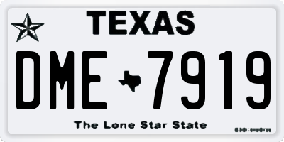 TX license plate DME7919