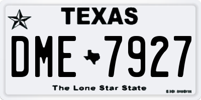 TX license plate DME7927