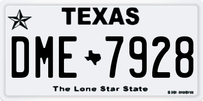 TX license plate DME7928
