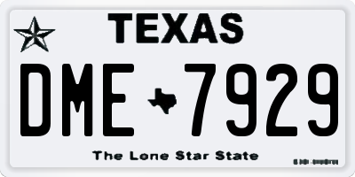 TX license plate DME7929