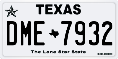 TX license plate DME7932