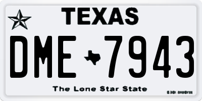 TX license plate DME7943