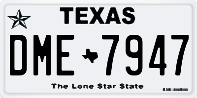 TX license plate DME7947