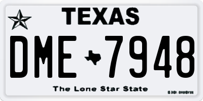 TX license plate DME7948