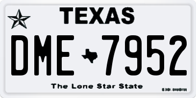 TX license plate DME7952