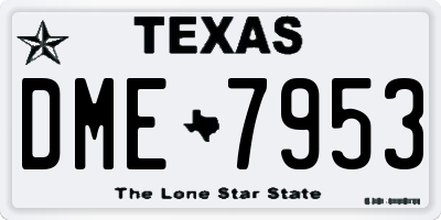 TX license plate DME7953