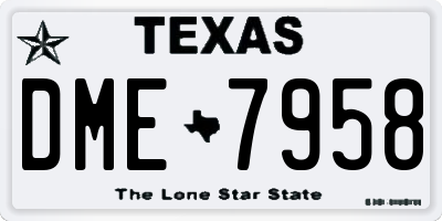 TX license plate DME7958