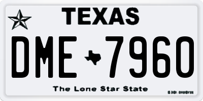TX license plate DME7960