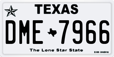 TX license plate DME7966